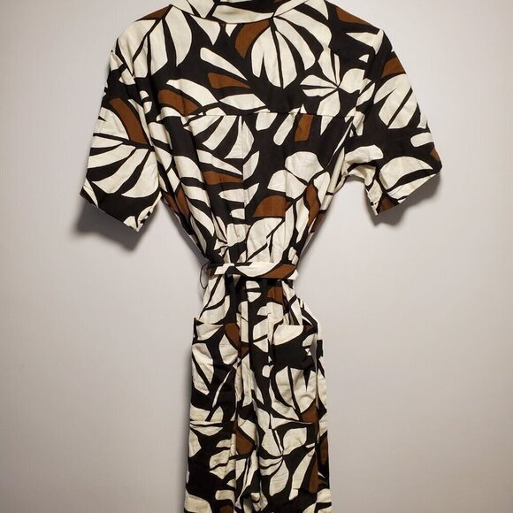 Tabitha Brown x Target Botanical Print Tie Front Short Sleeve Jumpsuit Medium - Picture 5 of 6
